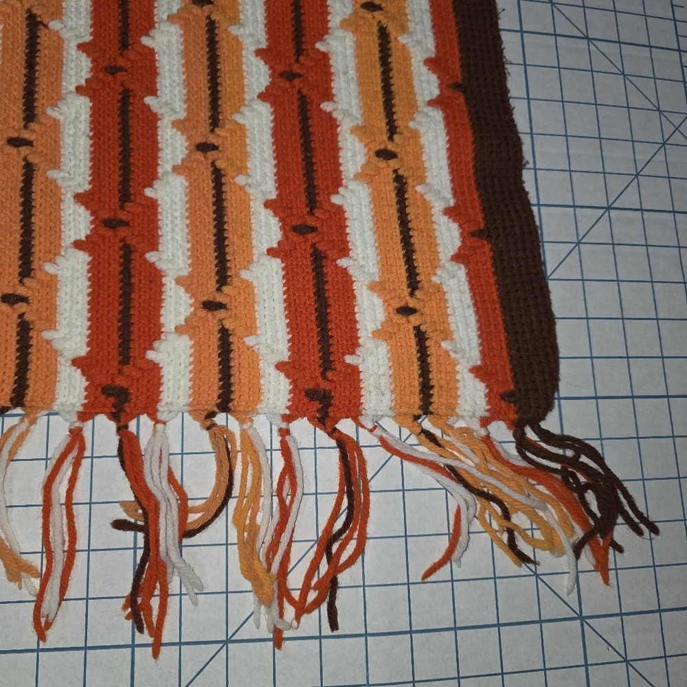 Handmade Crotchet Afghan Throw Blanket‎ - Preloved and Vintage late 70s